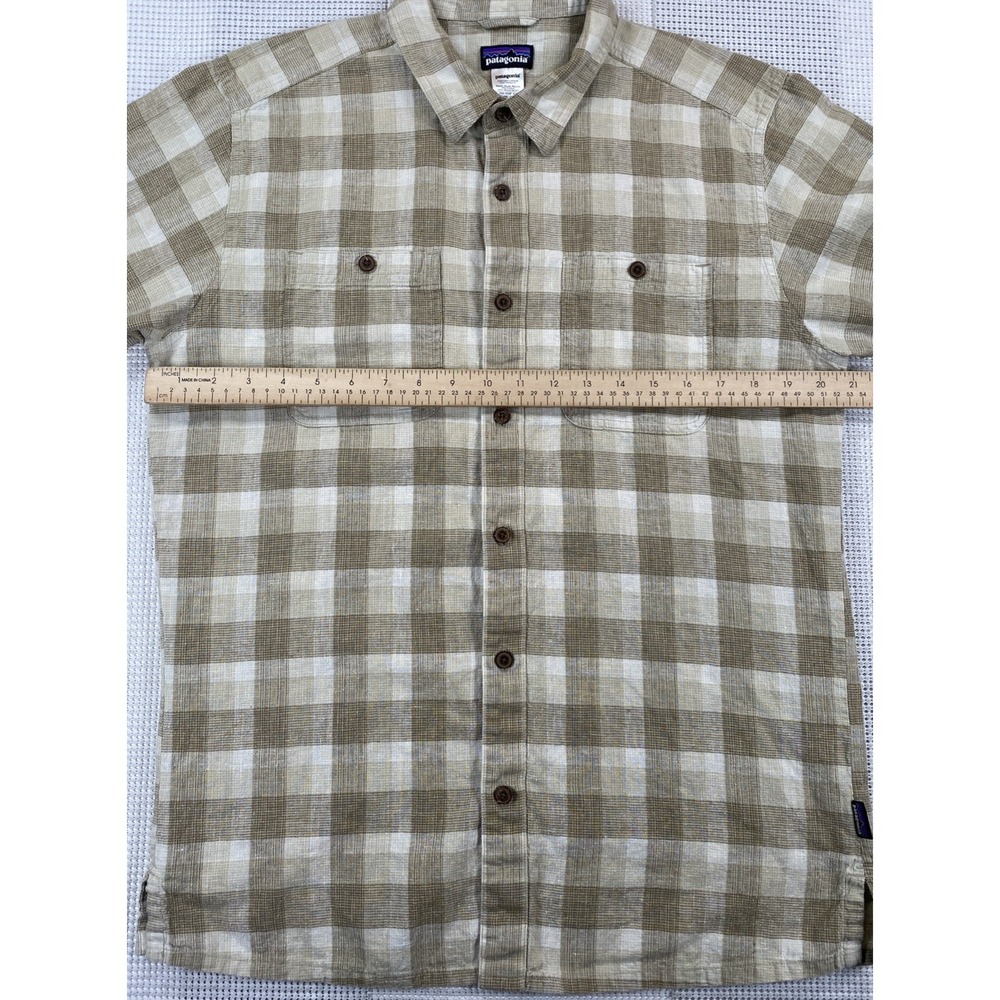 Patagonia Men's Medium Migration Hemp Shirt Button Up Short Sleeve Cotton Hemp - Picture 3 of 6